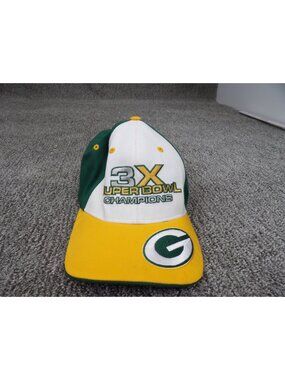 Green Bay Packers NFL 3X Super Bowl Champions Adjustable Hat Green/White/Yellow